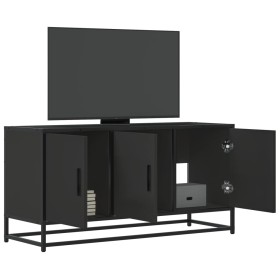 Mueble de TV madera de ingeniería y metal negro 100x35x50