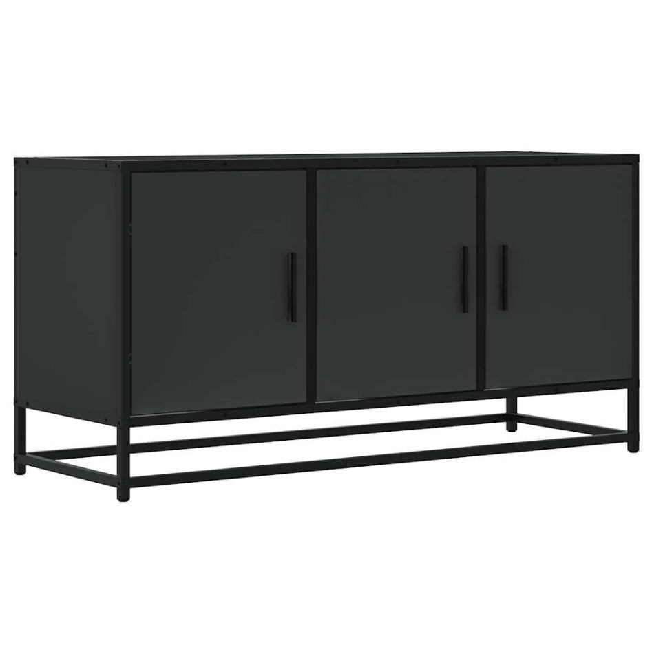 Mueble de TV madera de ingeniería y metal negro 100x35x50