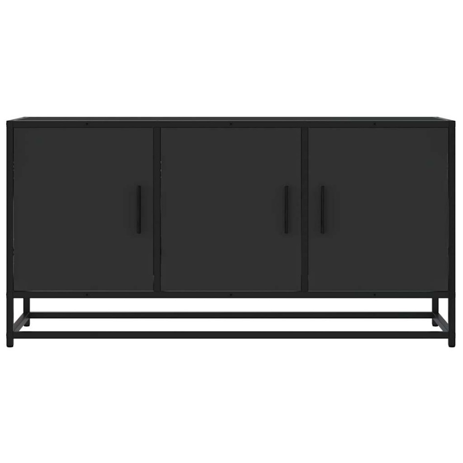 Mueble de TV madera de ingeniería y metal negro 100x35x50