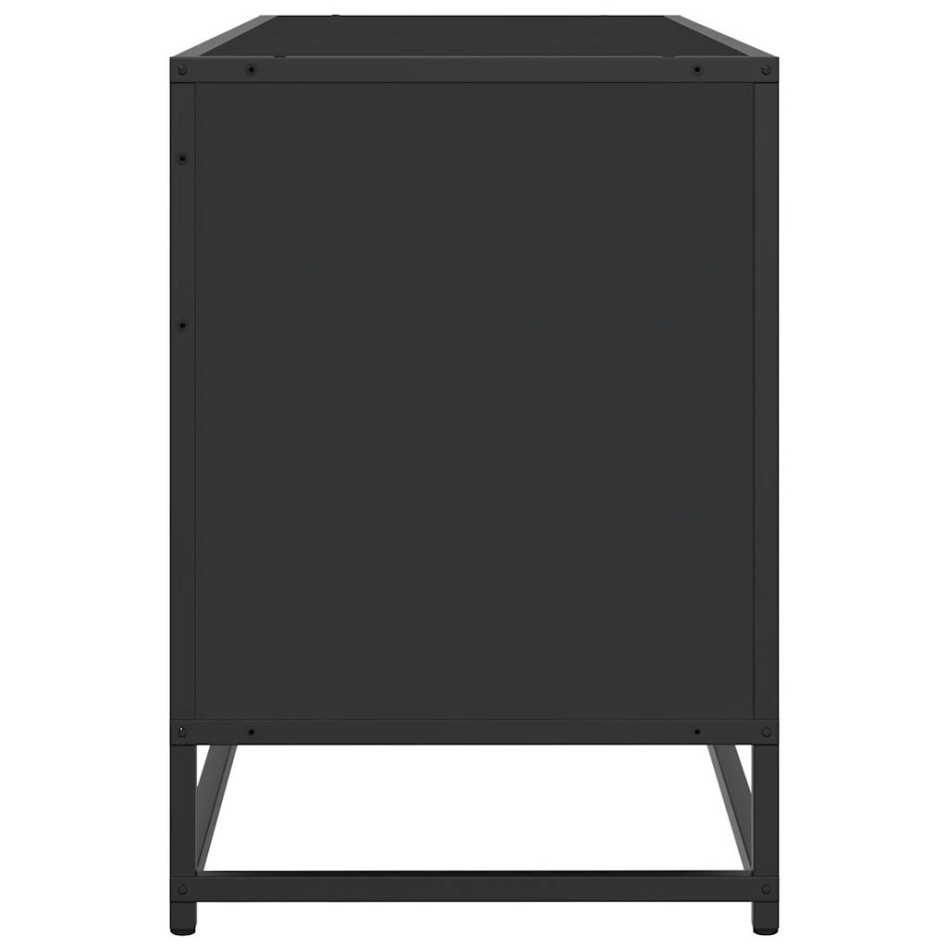 Mueble de TV madera de ingeniería y metal negro 100x35x50