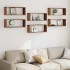 Estantes cubo de pared 6 uds madera envejecida 60x15x23