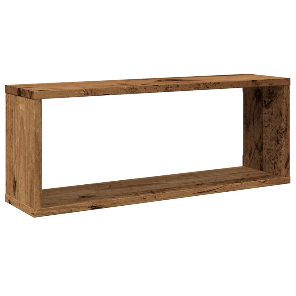 Estantes cubo de pared 6 uds madera envejecida 60x15x23