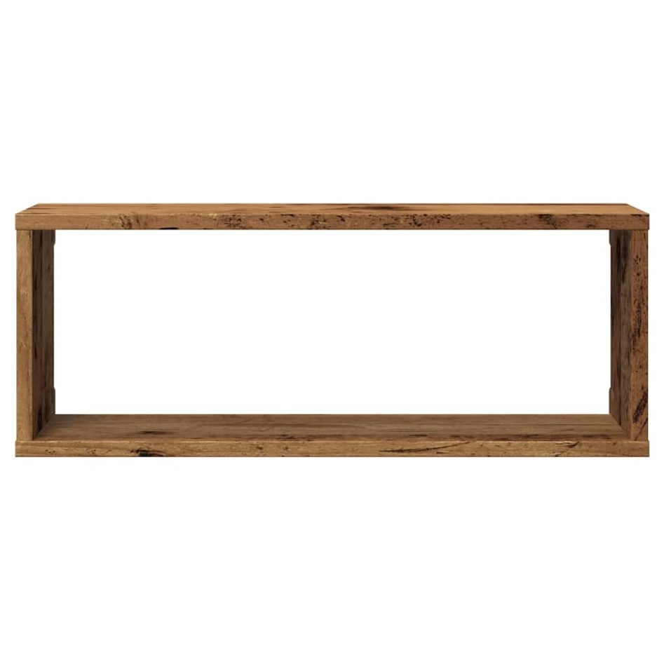 Estantes cubo de pared 6 uds madera envejecida 60x15x23