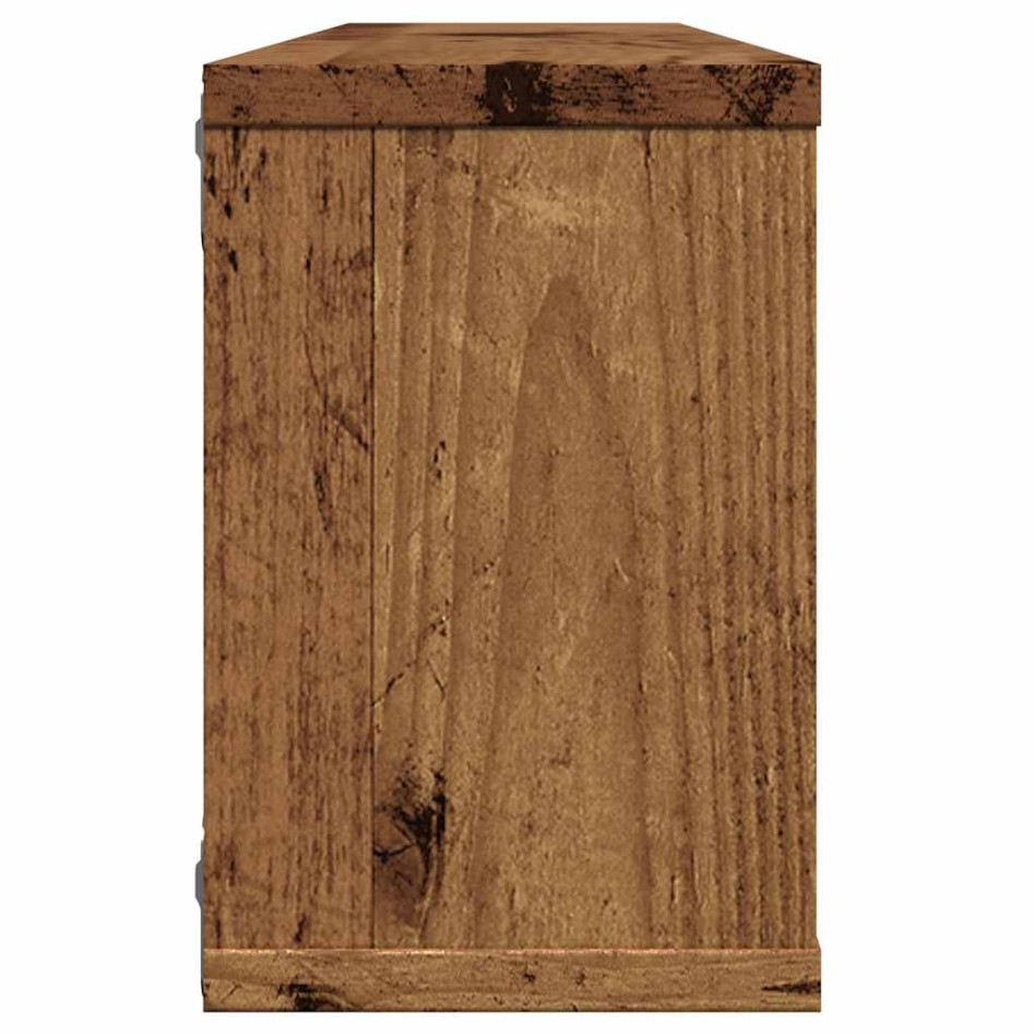Estantes cubo de pared 6 uds madera envejecida 60x15x23