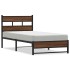 Estructura de cama sin colchón metal marrón roble 75x190