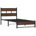 Estructura de cama sin colchón metal marrón roble 75x190