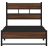 Estructura de cama sin colchón metal marrón roble 75x190