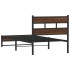 Estructura de cama sin colchón metal marrón roble 75x190