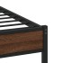 Estructura de cama sin colchón metal marrón roble 75x190