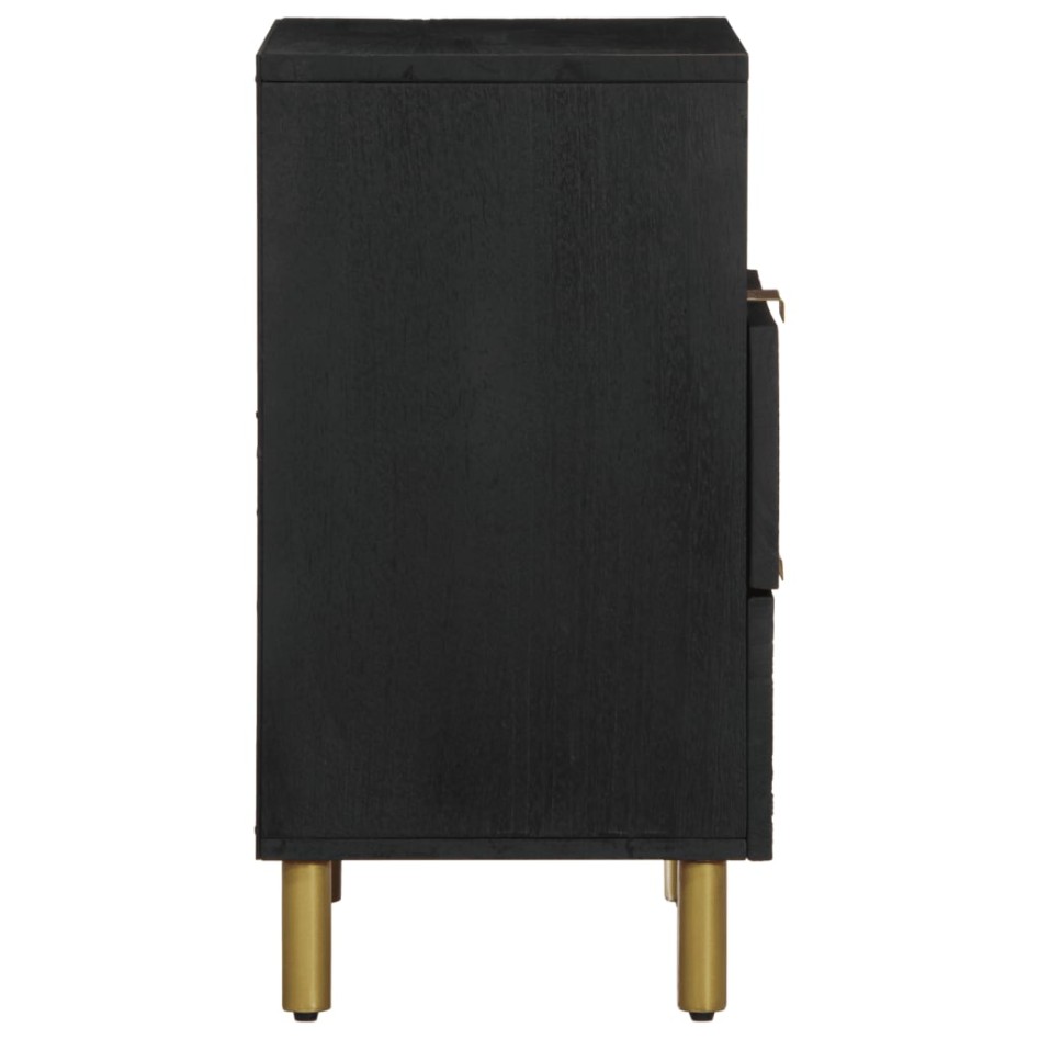 Mesita de noche madera de ingeniería negra 50x33x62