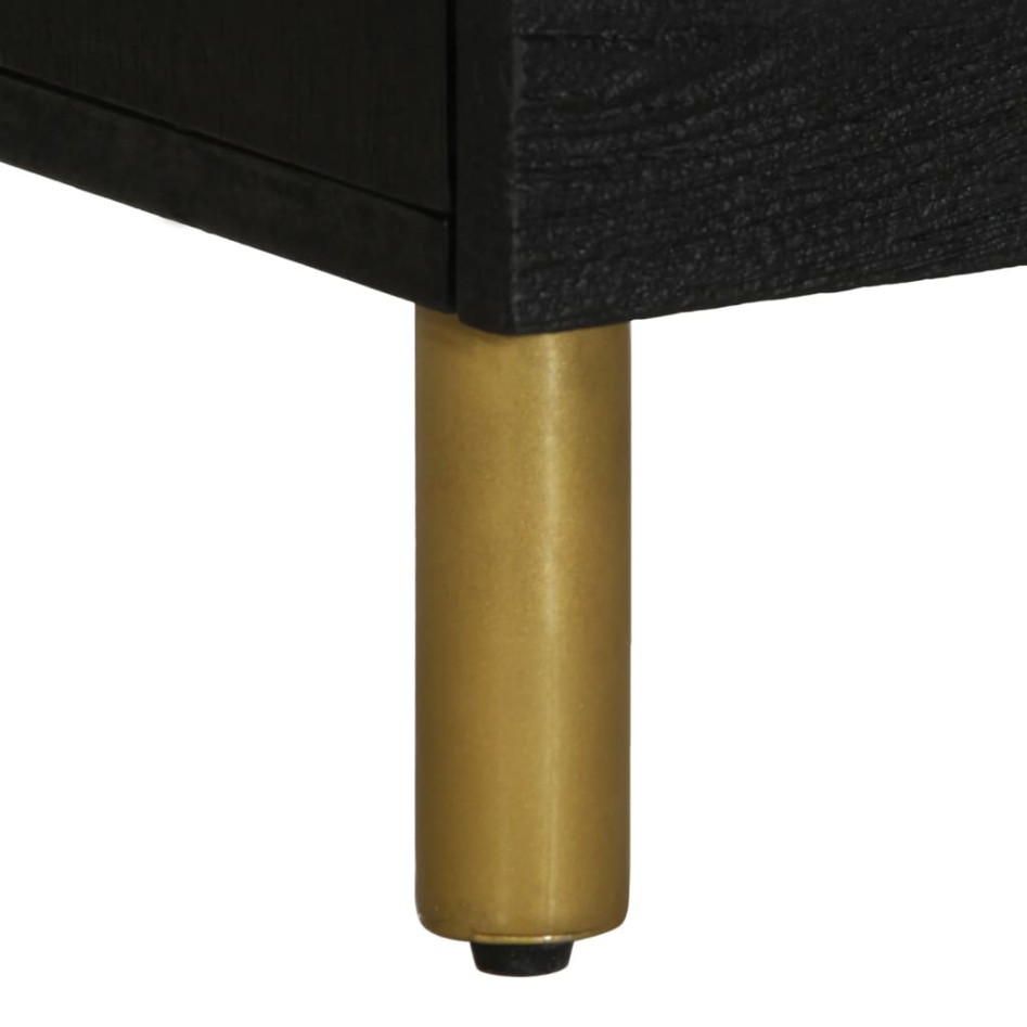 Mesita de noche madera de ingeniería negra 50x33x62