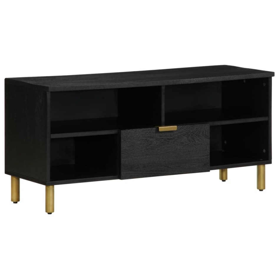 Mueble de TV madera de ingeniería negro 100x33x46