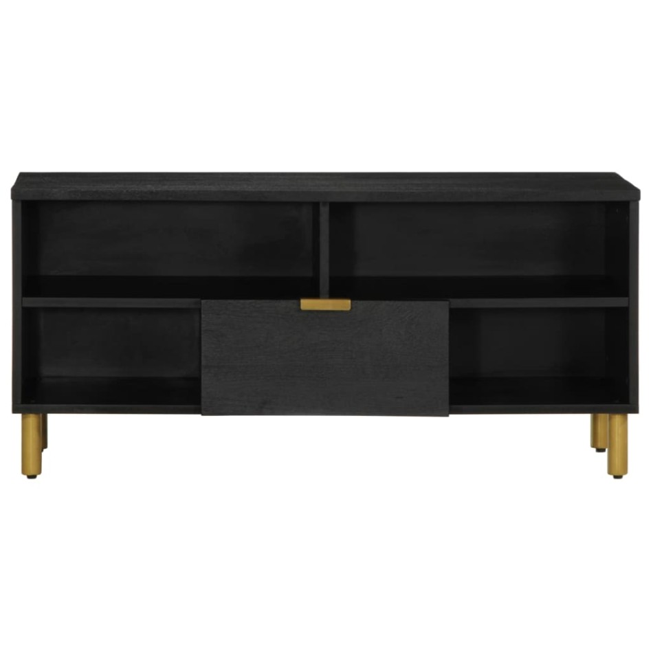 Mueble de TV madera de ingeniería negro 100x33x46