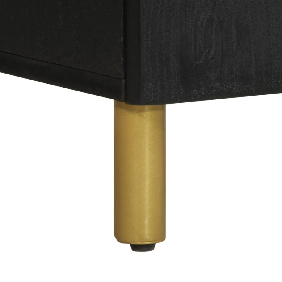 Aparador de madera de ingeniería negro 40x33x75