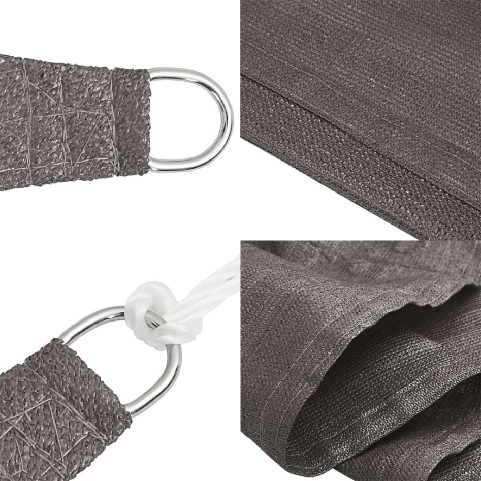 Toldo de vela gris antracita HDPE 160 g/m² 5x5