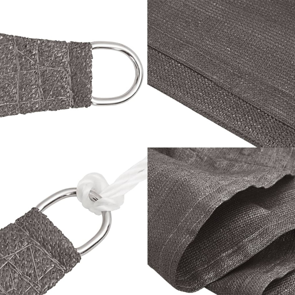 Toldo de vela gris antracita HDPE 160 g/m² 6x8