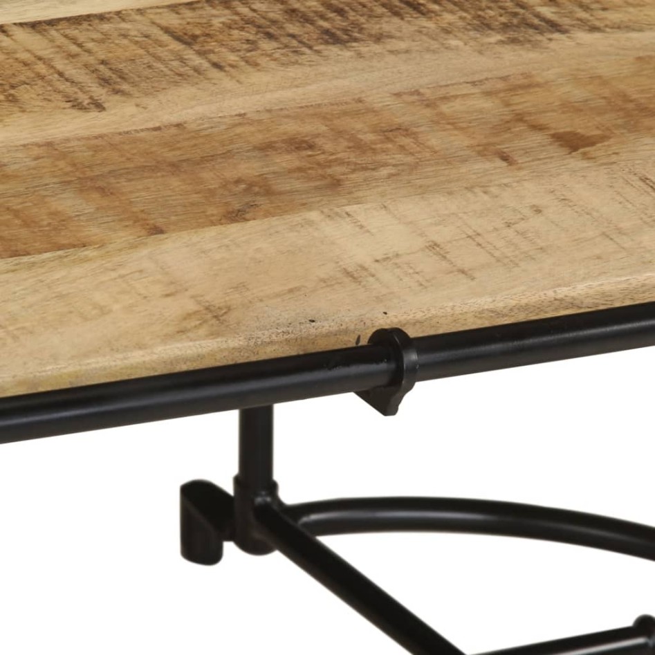 Mesa de centro madera maciza de mango rugosa 110x55x40