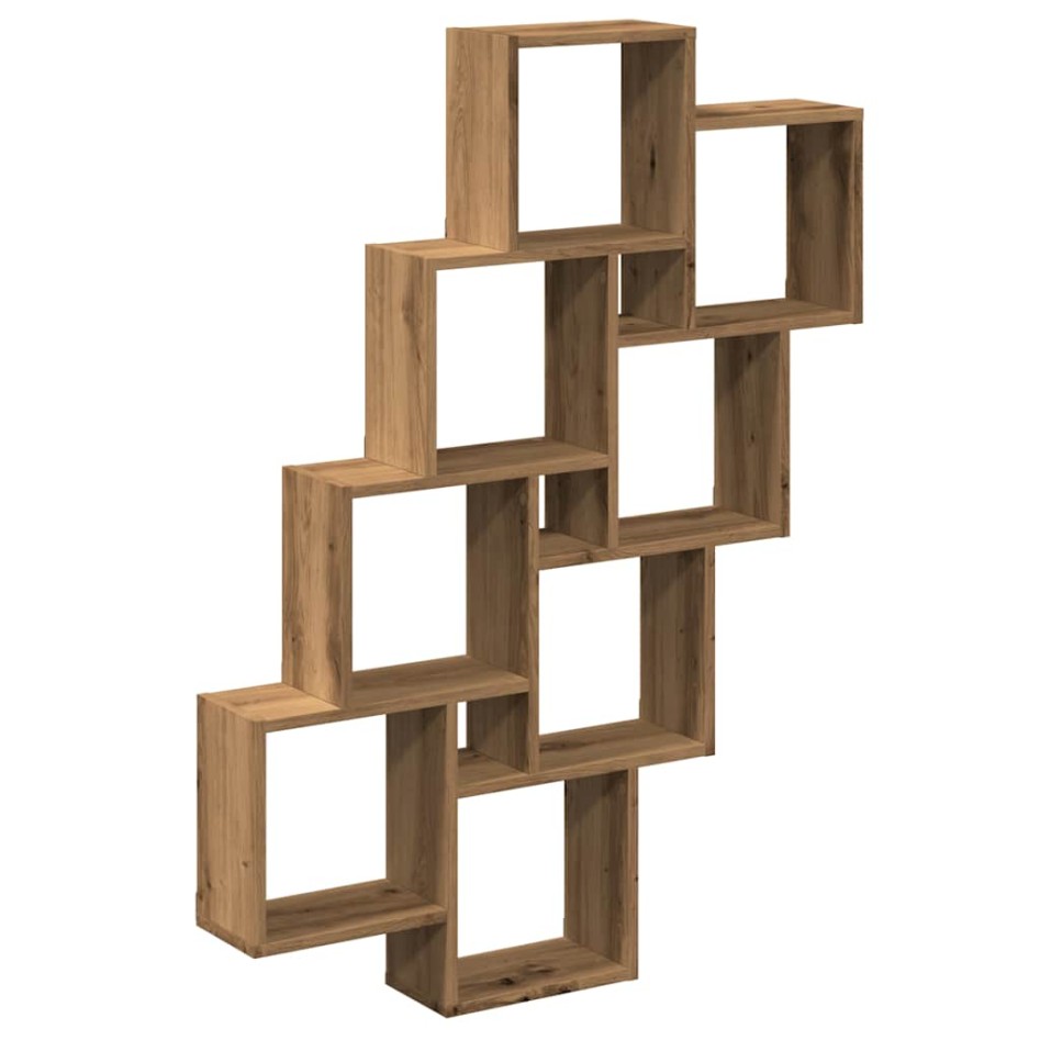 Estante cubo de pared madera ingeniería roble 90x15x119,5