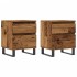 Mesitas de noche 2 uds madera ingeniería envejecida 40x35x50