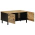 Mesa de centro madera maciza de mango rugosa negro 80x50x40