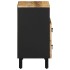 Mesita de noche madera maciza de mango rugosa negro 50x33x62