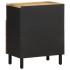 Mesita de noche madera maciza de mango rugosa negro 50x33x62