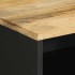 Mesita de noche madera maciza de mango rugosa negro 50x33x62