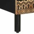 Mesita de noche madera maciza de mango rugosa negro 50x33x62