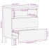 Mesita de noche madera maciza de mango rugosa negro 50x33x62