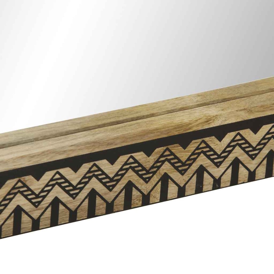 Espejo de baño madera maciza de mango y vidrio 50x70