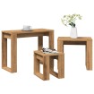Mesas apilables 3 uds madera de ingeniería roble artisan