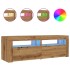 Mueble de TV luces LED madera roble artisan 120x35x40