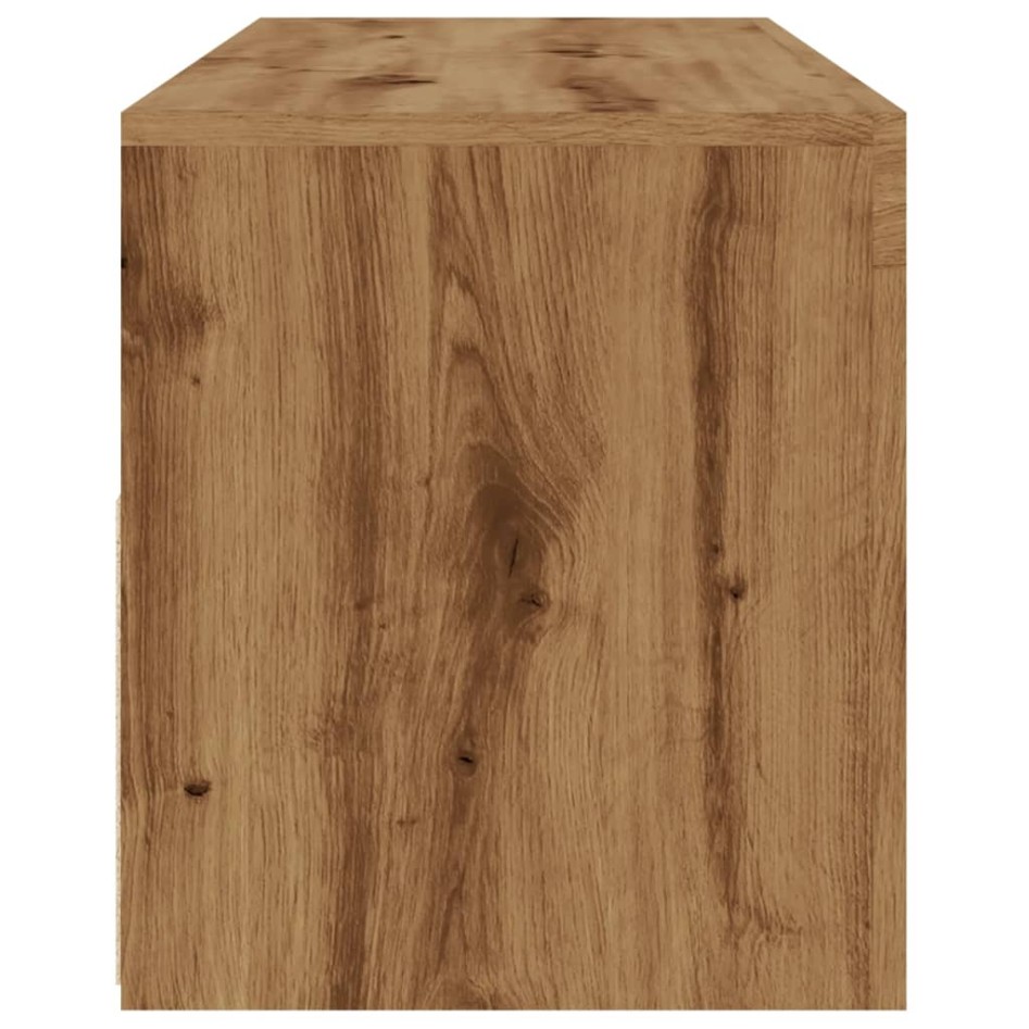 Mueble de TV luces LED madera roble artisan 120x35x40