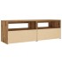 Mueble de TV luces LED madera roble artisan 120x35x40