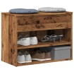 Banco zapatero madera ingeniería madera envejecida 60x30x45 cm