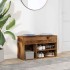 Banco zapatero madera de ingeniería negro 80x30x45