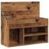 Banco zapatero madera de ingeniería negro 80x30x45