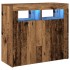 Aparador con luces LED madera ingeniería envejecida 80x35x75