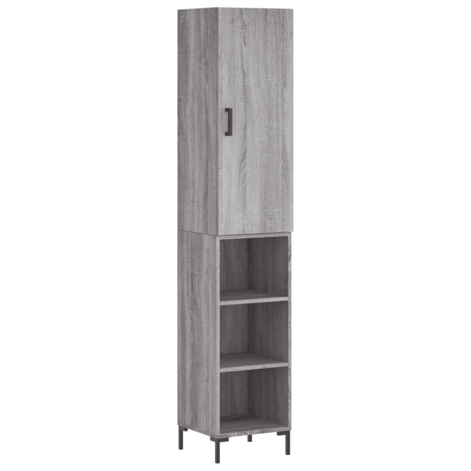 Aparador alto madera contrachapada gris Sonoma 34,5x34x180
