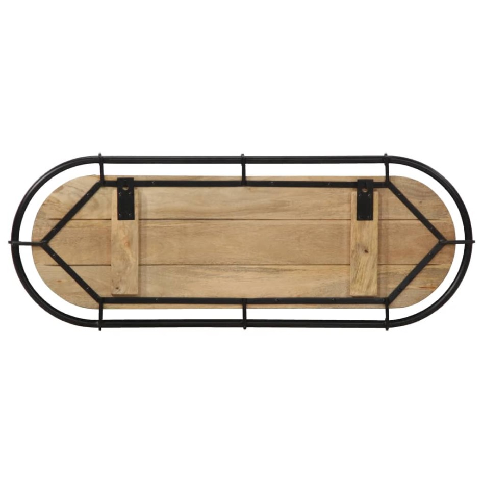 Perchero de pared con 5 ganchos madera maciza de mango