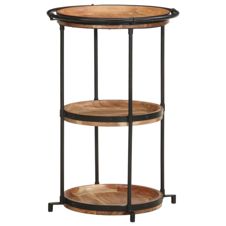 Mesa auxiliar madera maciza de acacia Ø55x83