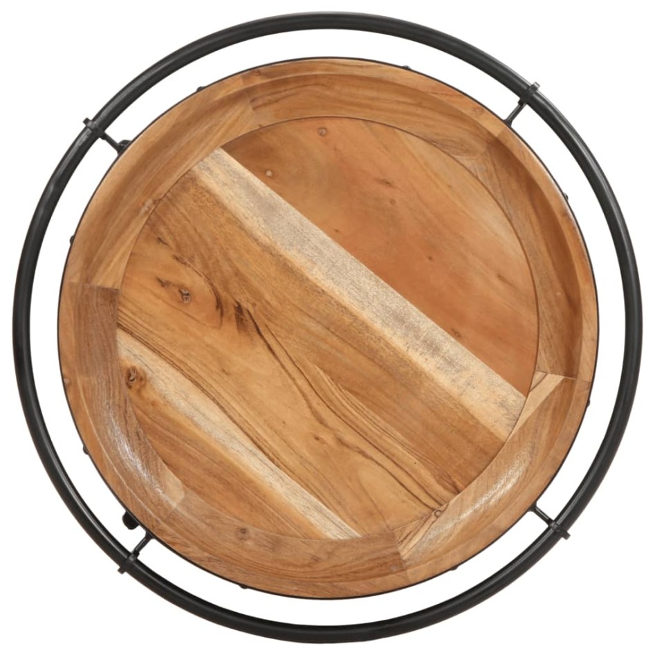 Mesa auxiliar madera maciza de acacia Ø55x83