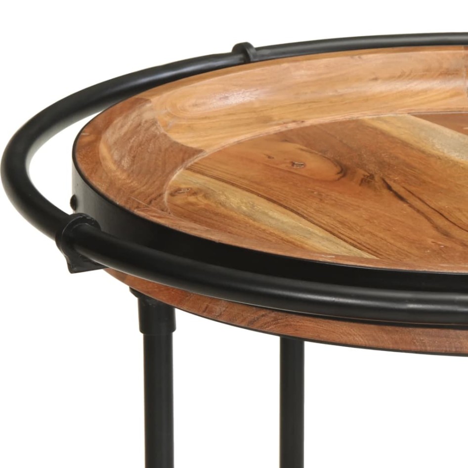 Mesa auxiliar madera maciza de acacia Ø55x83