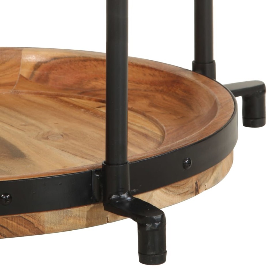 Mesa auxiliar madera maciza de acacia Ø55x83