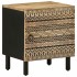 Mesitas de noche 2 uds madera mango rugosa negro 40x33,5x46