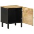 Mesitas de noche 2 uds madera mango rugosa negro 40x33,5x46