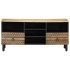 Mueble de TV madera maciza de mango rugosa negro 100x33,5x46