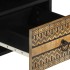 Mueble de TV madera maciza de mango rugosa negro 100x33,5x46