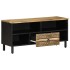 Mueble de TV madera maciza de mango rugosa negro 100x33,5x46