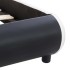 Estructura de cama con LED cuero sintético negro 160x200